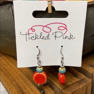 Red/blue/silver Dangle earrings